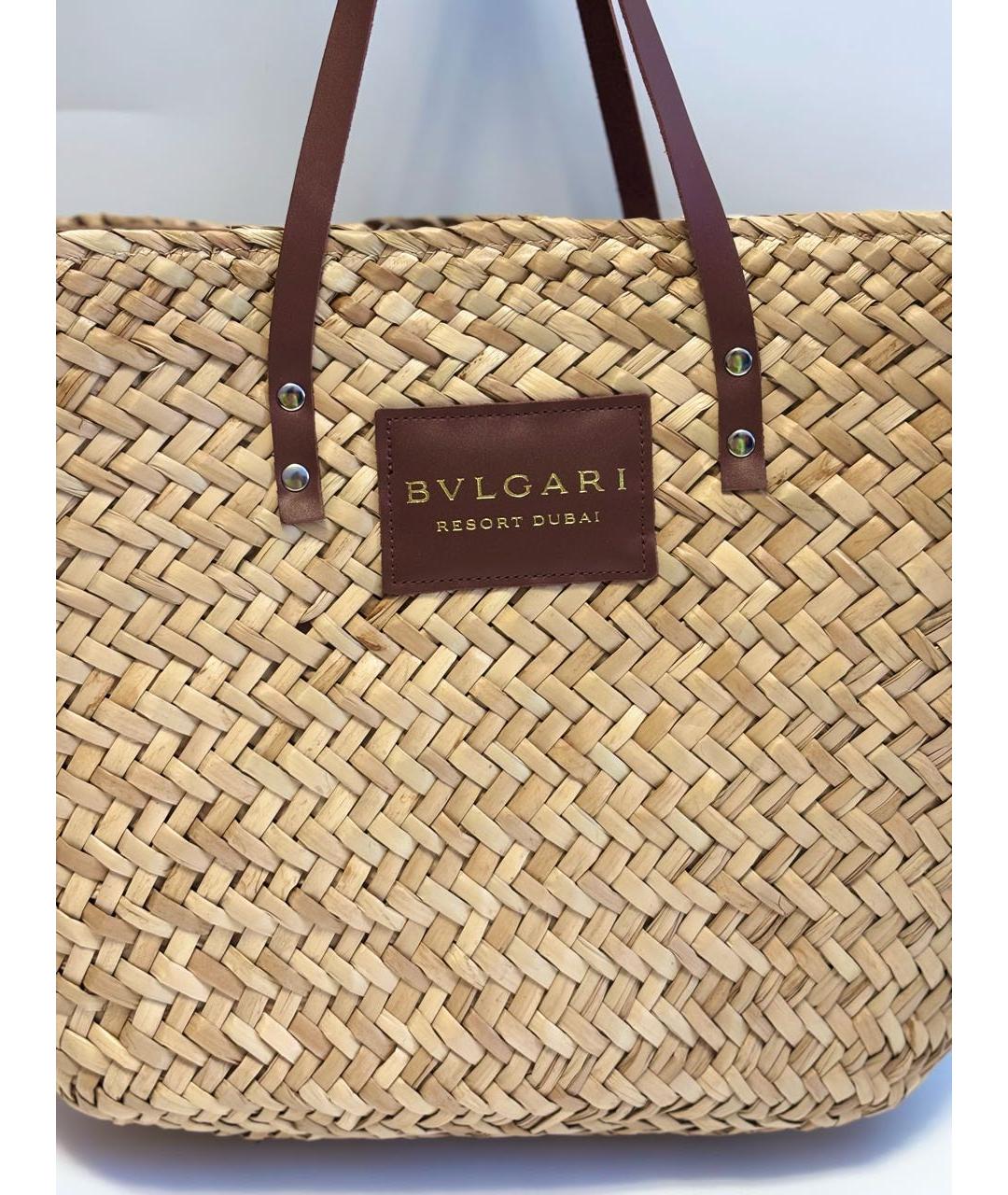 BVLGARI Бежевая пляжная сумка, фото 3