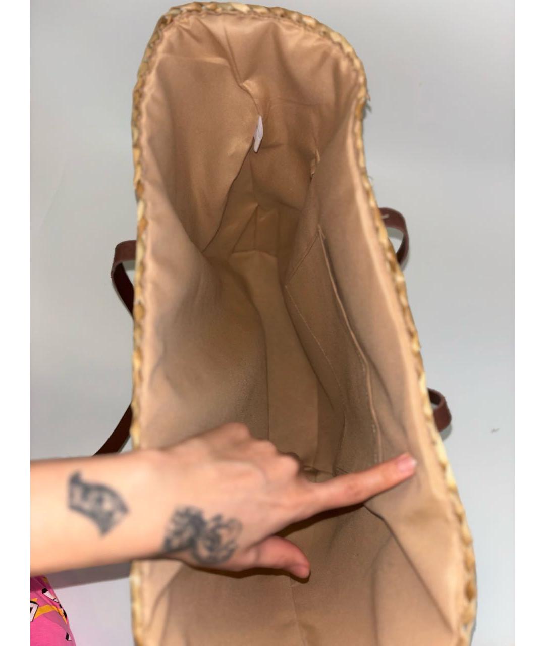 BVLGARI Бежевая пляжная сумка, фото 4