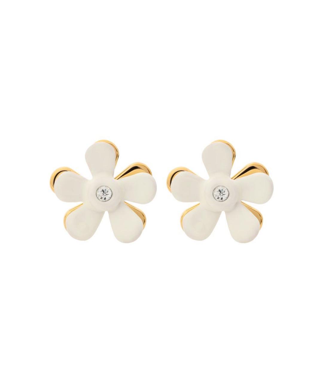 MARNI Белые латунные серьги, фото 1