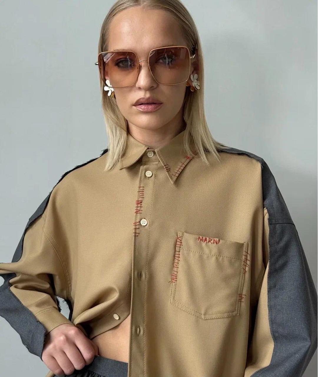 MARNI Белые латунные серьги, фото 3