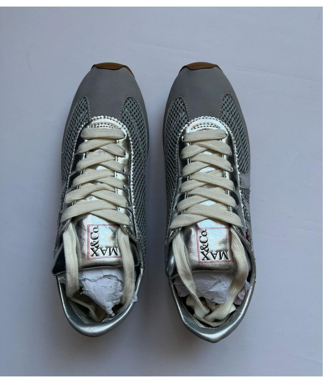 MAX&CO Серебряные текстильные кроссовки, фото 3