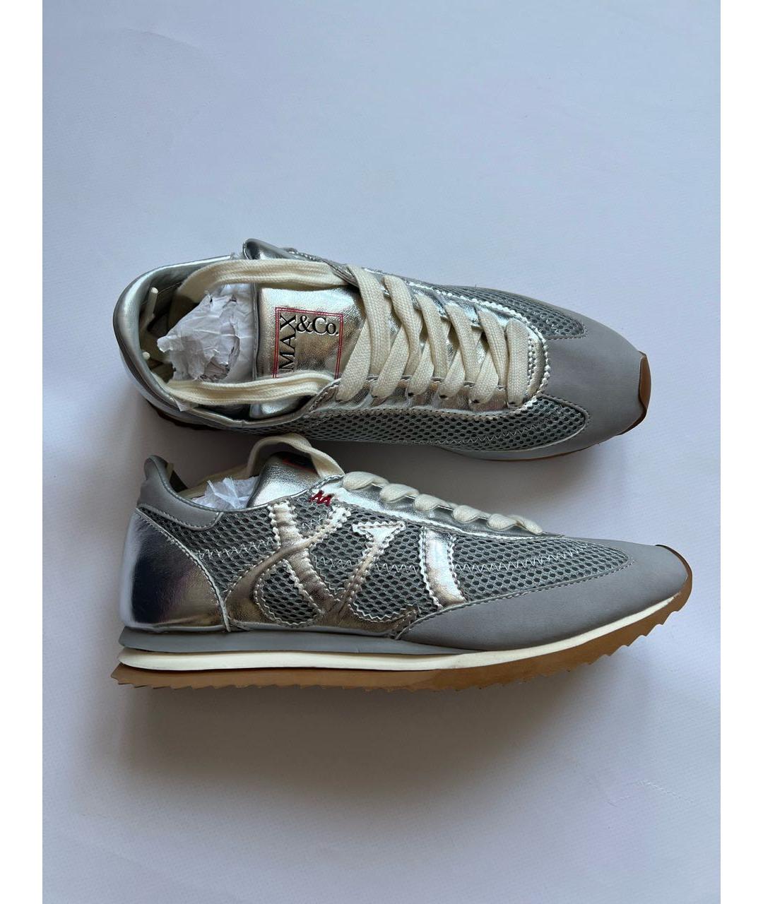 MAX&CO Серебряные текстильные кроссовки, фото 8