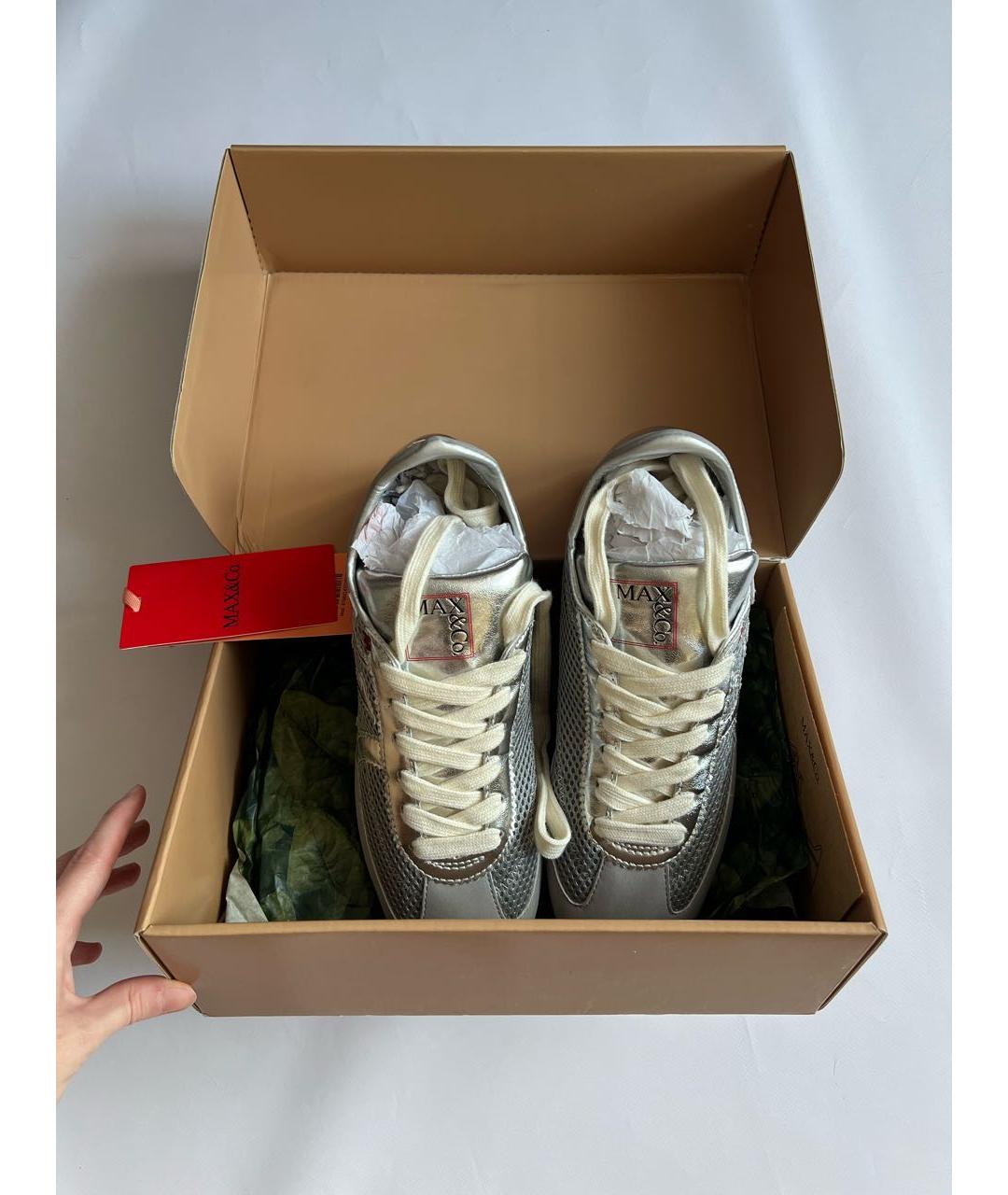 MAX&CO Серебряные текстильные кроссовки, фото 7