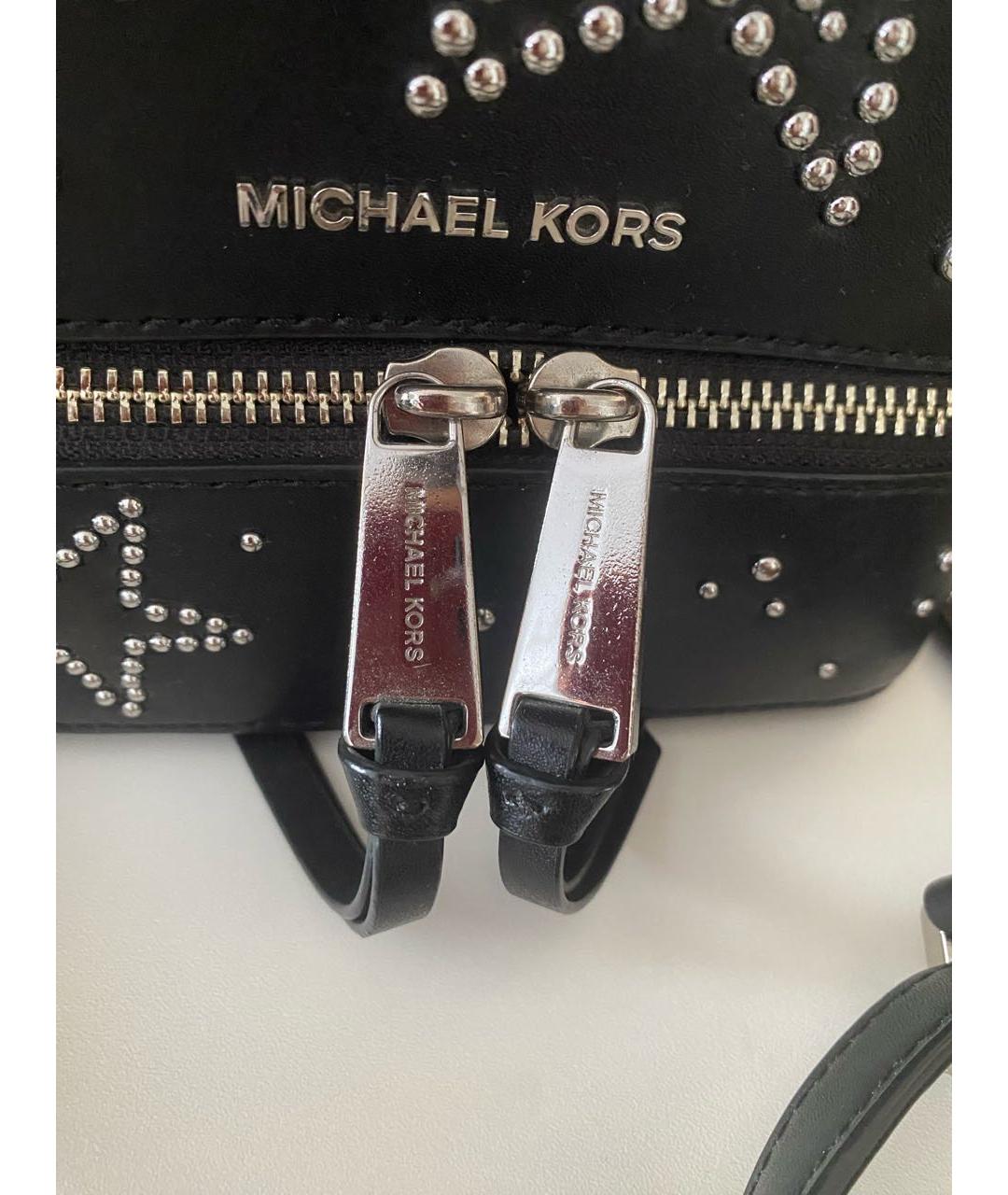 MICHAEL KORS Черный кожаный рюкзак, фото 4