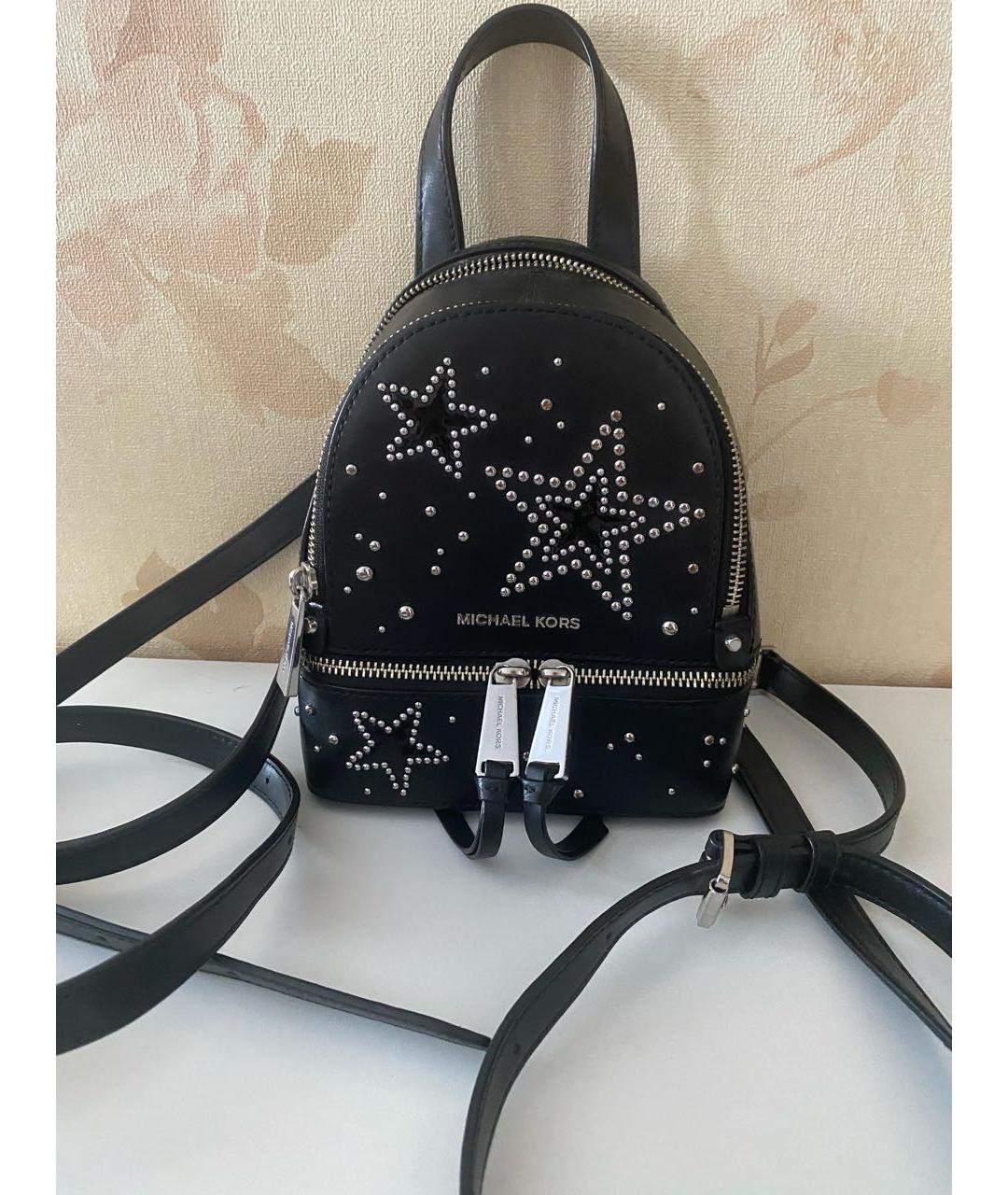 MICHAEL KORS Черный кожаный рюкзак, фото 2