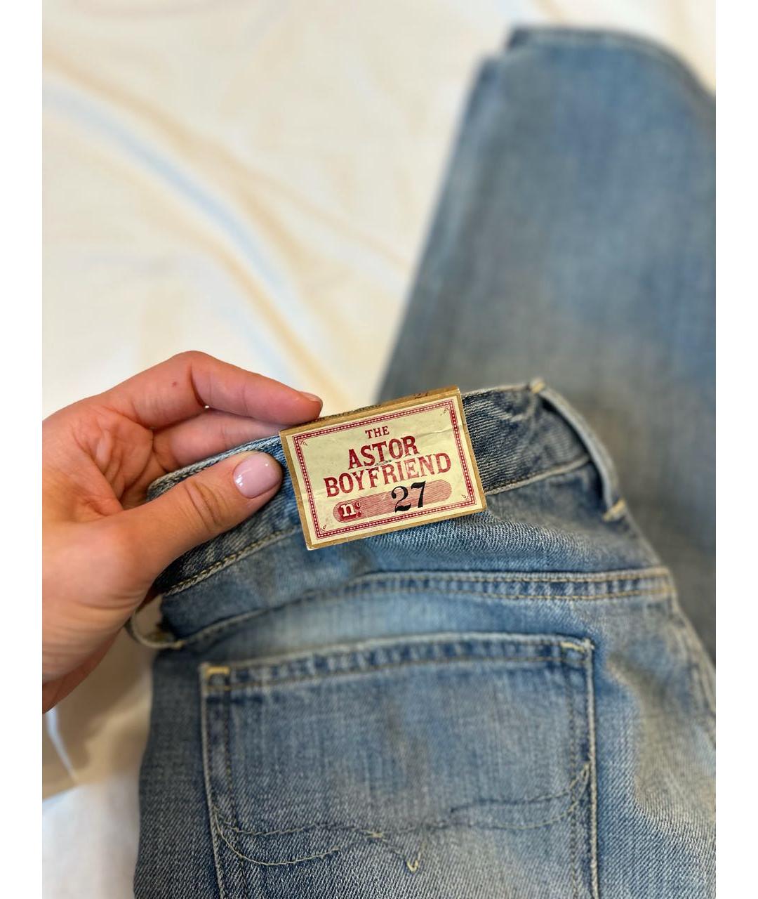 POLO RALPH LAUREN Синие хлопковые прямые джинсы, фото 4