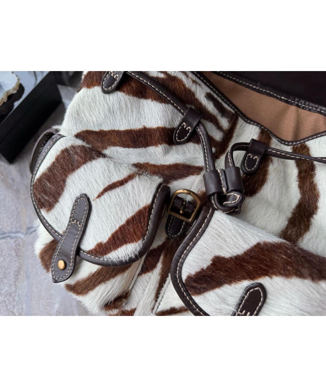 POLO RALPH LAUREN Коричневый меховой рюкзак, фото 5