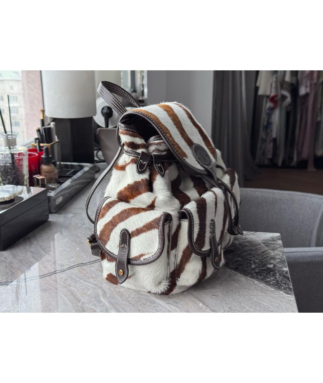 POLO RALPH LAUREN Коричневый меховой рюкзак, фото 2