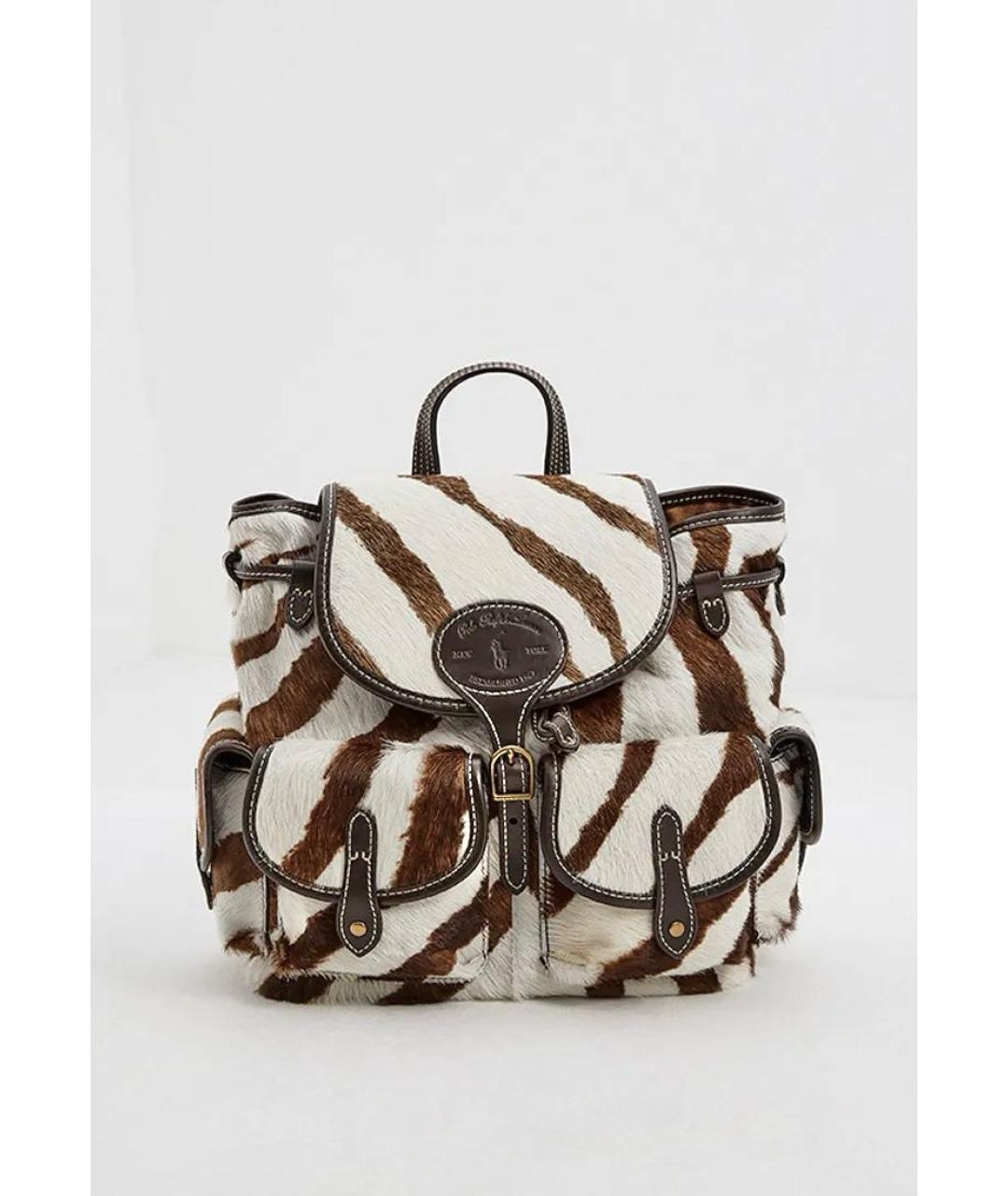 POLO RALPH LAUREN Коричневый меховой рюкзак, фото 7