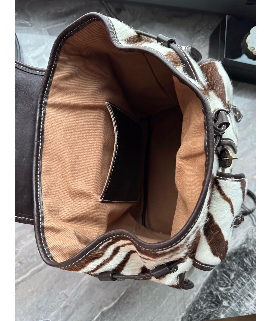 POLO RALPH LAUREN Коричневый меховой рюкзак, фото 4