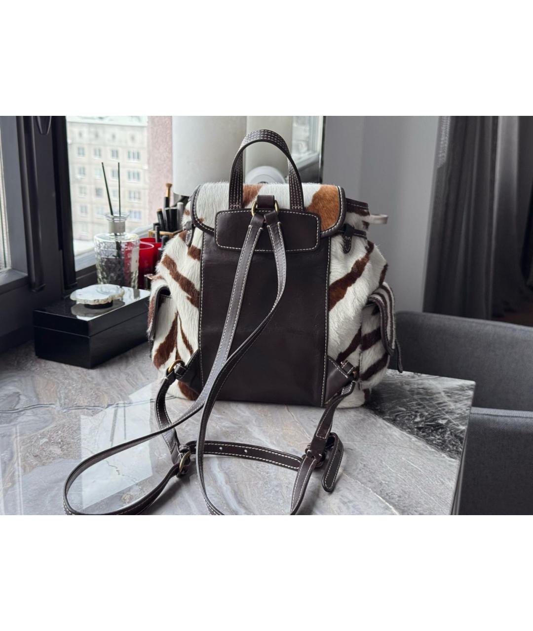 POLO RALPH LAUREN Коричневый меховой рюкзак, фото 3