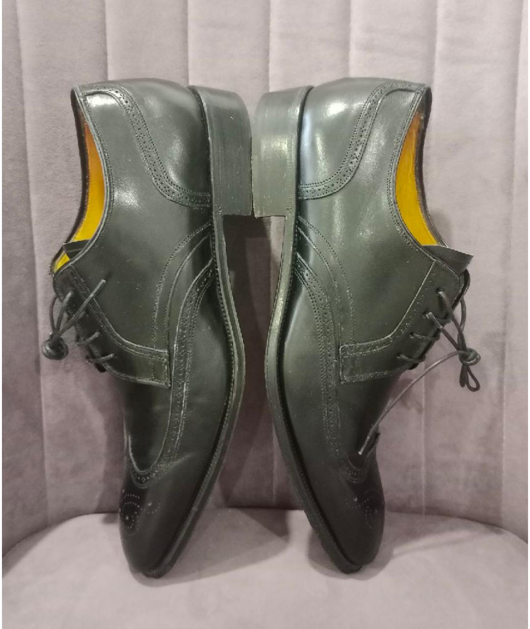 CANALI Черные кожаные туфли, фото 9