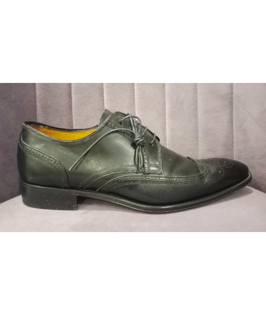 CANALI Черные кожаные туфли, фото 10