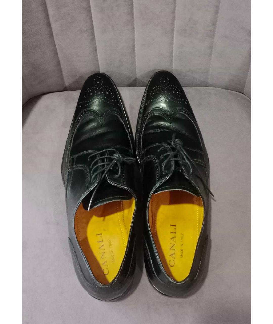 CANALI Черные кожаные туфли, фото 3
