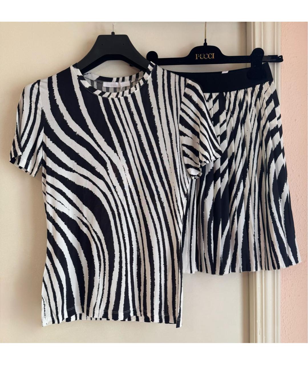 LES COPAINS Черный шелковый костюм с юбками, фото 9