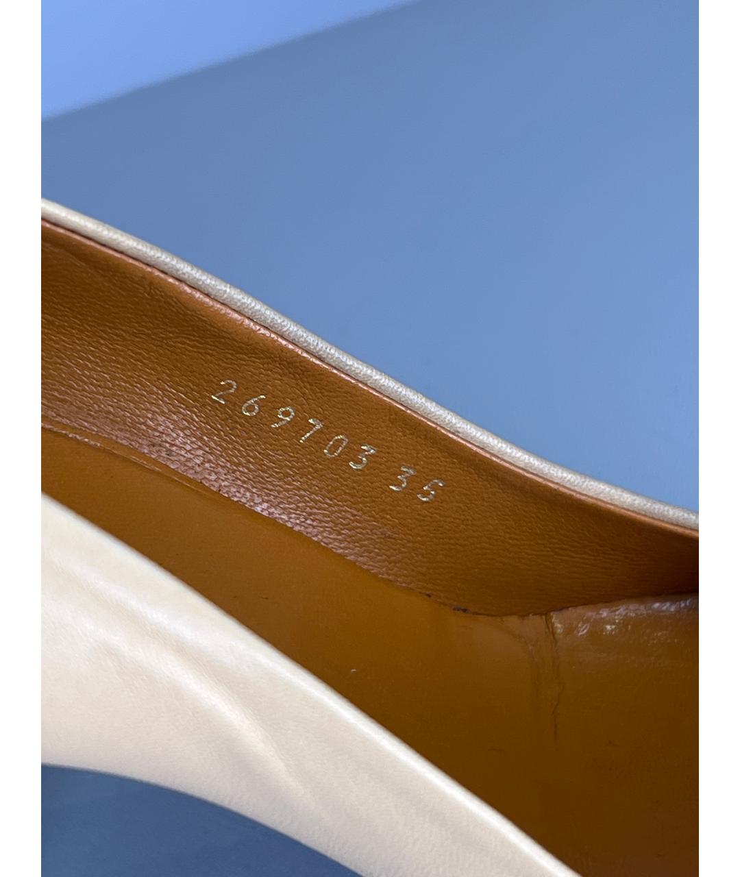 GUCCI Бежевые кожаные туфли, фото 7