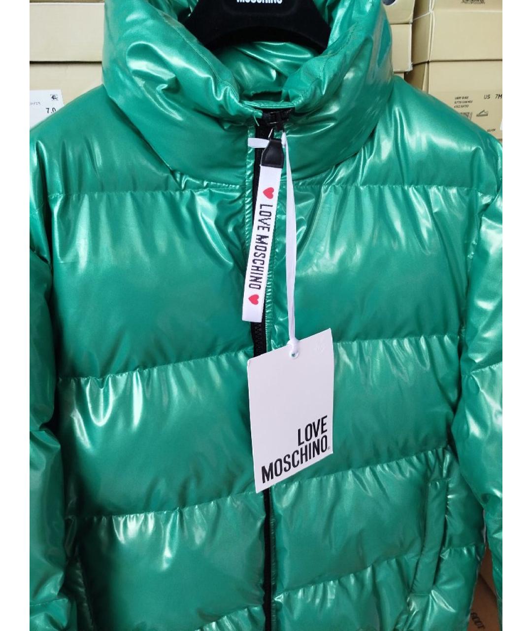 MOSCHINO Зеленая полиэстеровая куртка, фото 3