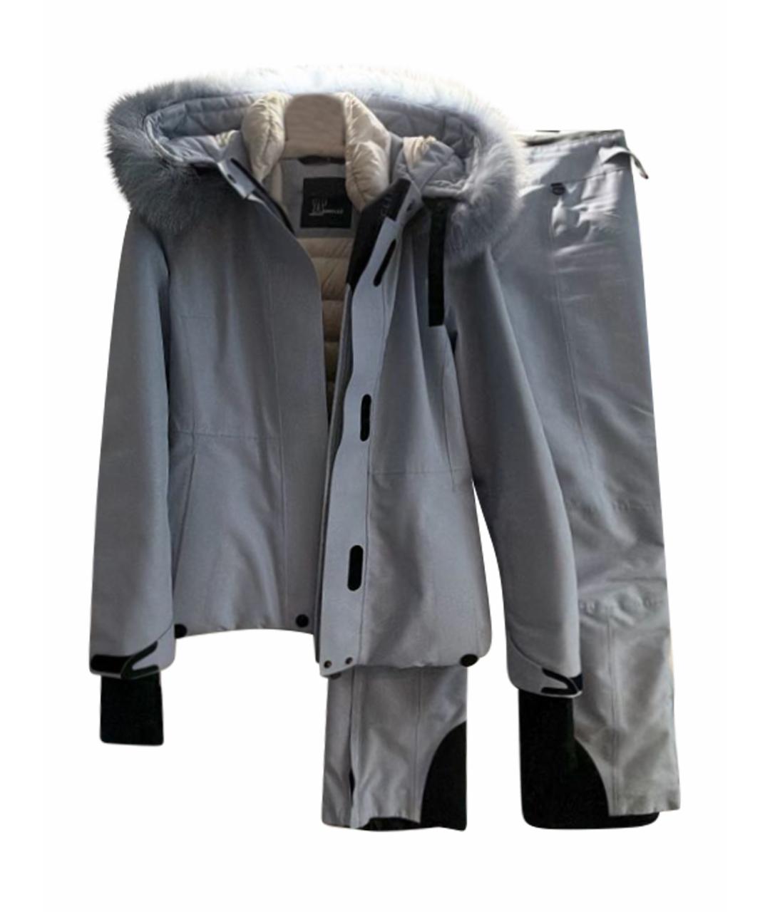 MONCLER Голубой полиамидовый комбинезон, фото 1