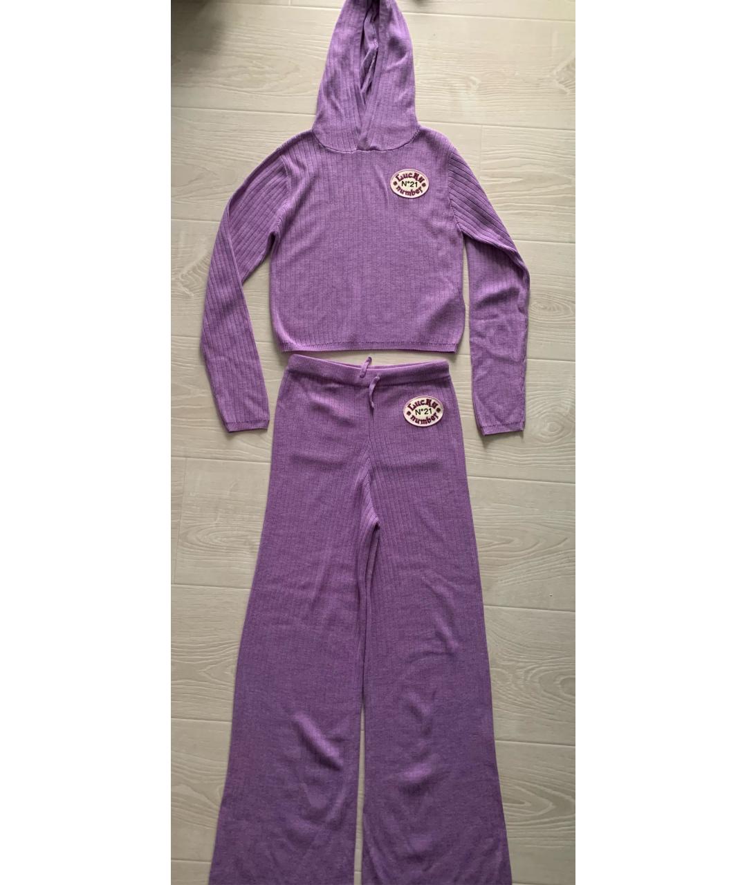 NO. 21 Фиолетовый шерстяной комплект, фото 6