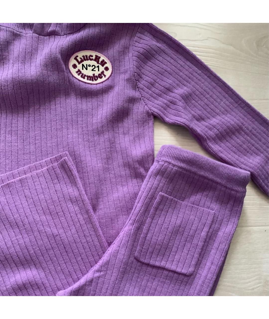 NO. 21 Фиолетовый шерстяной комплект, фото 4