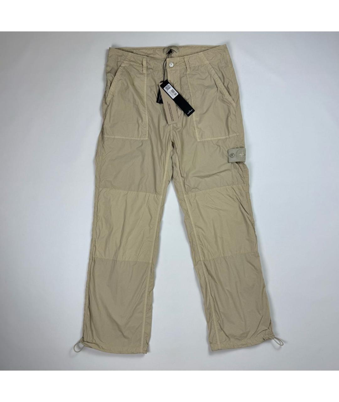 STONE ISLAND Бежевые хлопковые повседневные брюки, фото 6