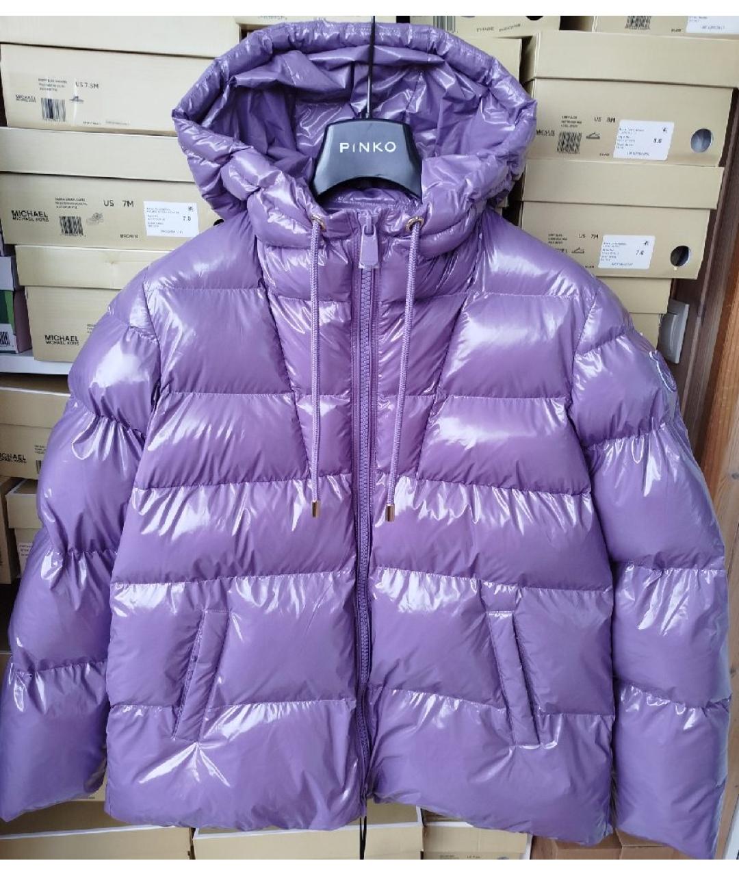 PINKO Фиолетовая полиэстеровая куртка, фото 6