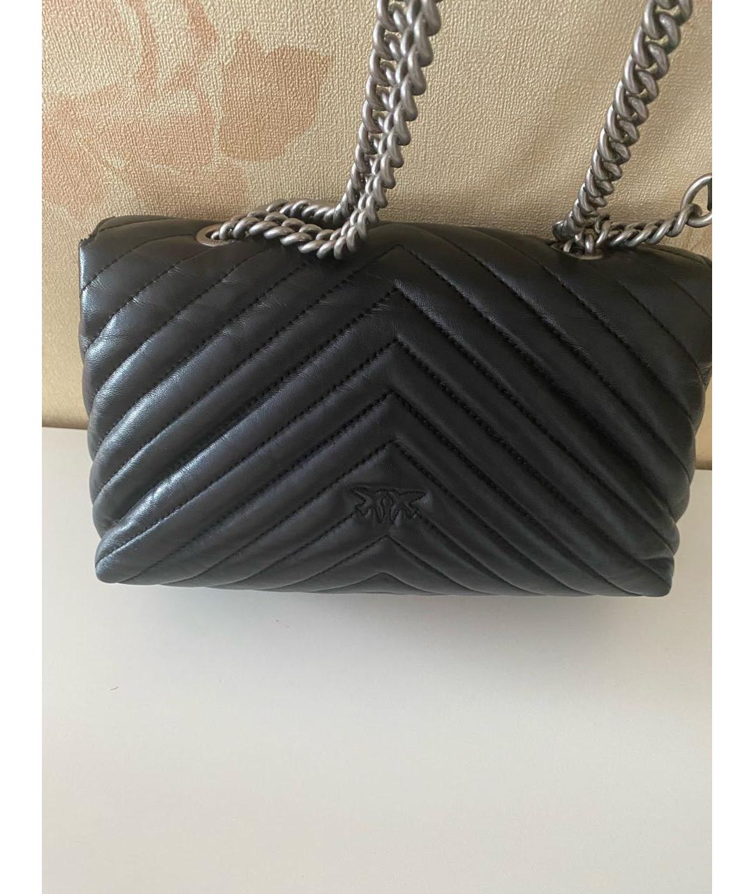 PINKO Черная кожаная сумка через плечо, фото 2