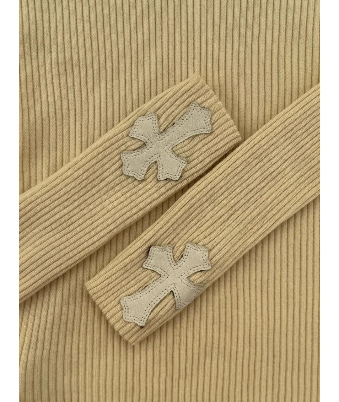 CHROME HEARTS Бежевая кашемировая водолазка, фото 2