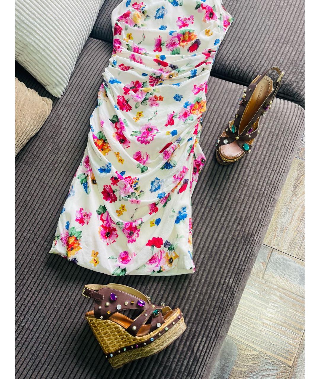 DOLCE&GABBANA Мульти шелковое повседневное платье, фото 5