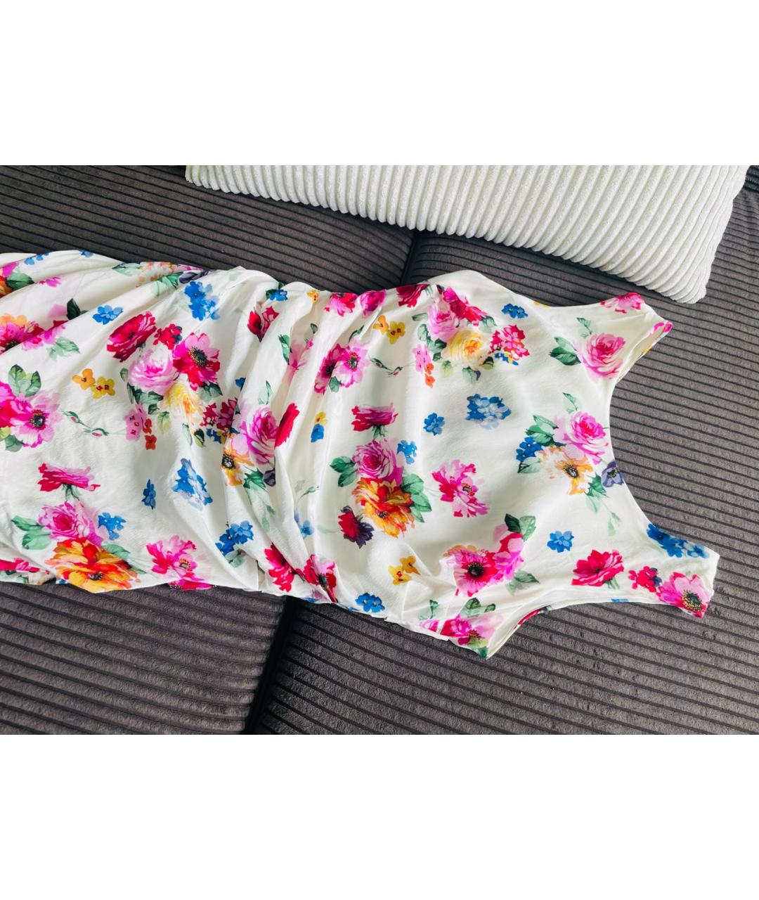 DOLCE&GABBANA Мульти шелковое повседневное платье, фото 4