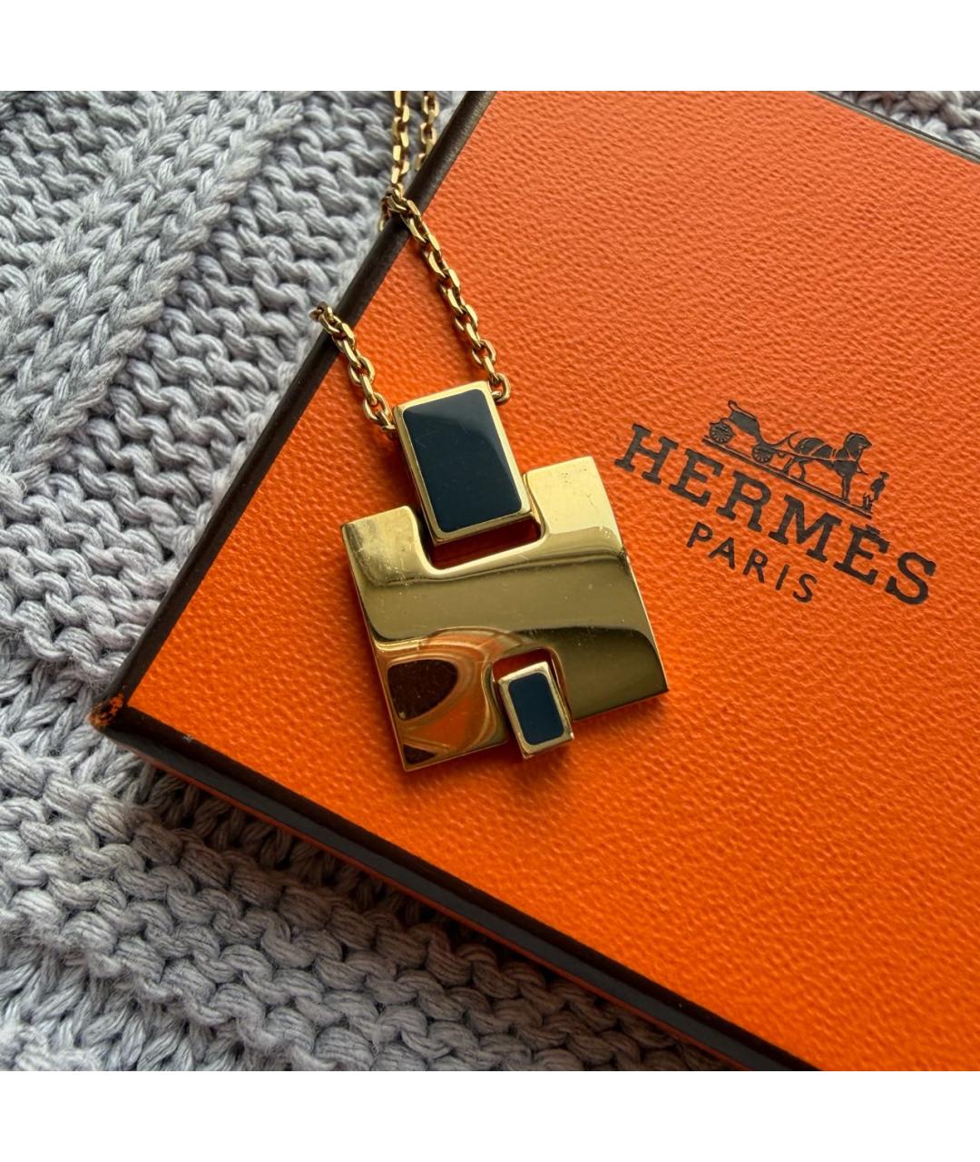 HERMES Золотая подвеска, фото 9