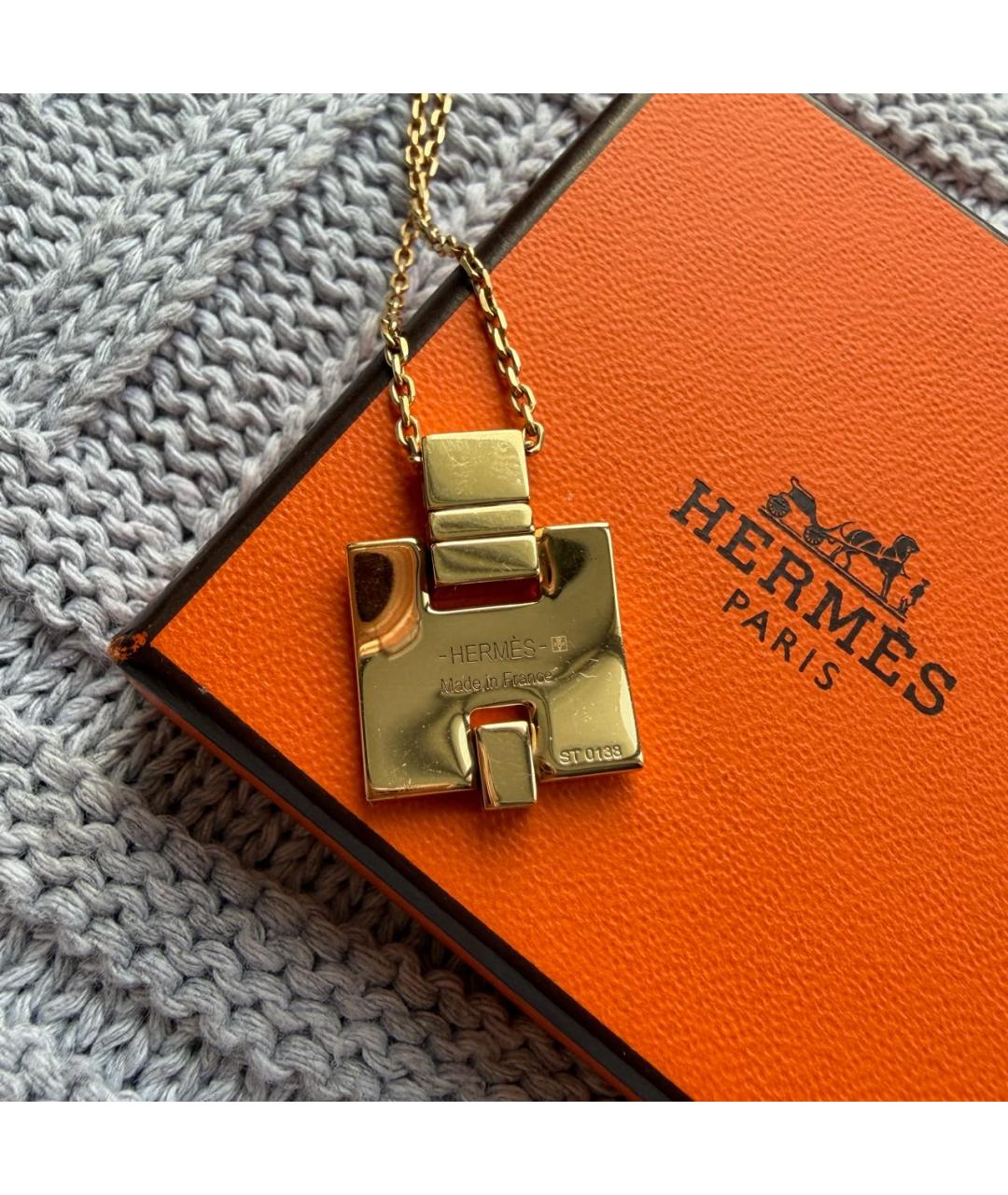 HERMES Золотая подвеска, фото 4