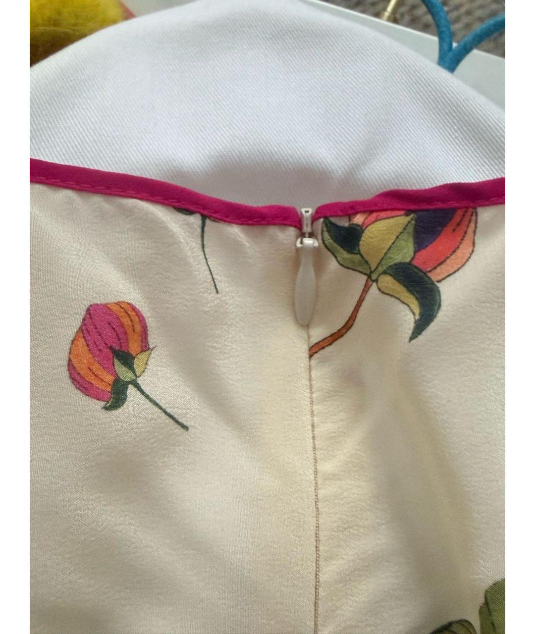 RED VALENTINO Белое шелковое повседневное платье, фото 7