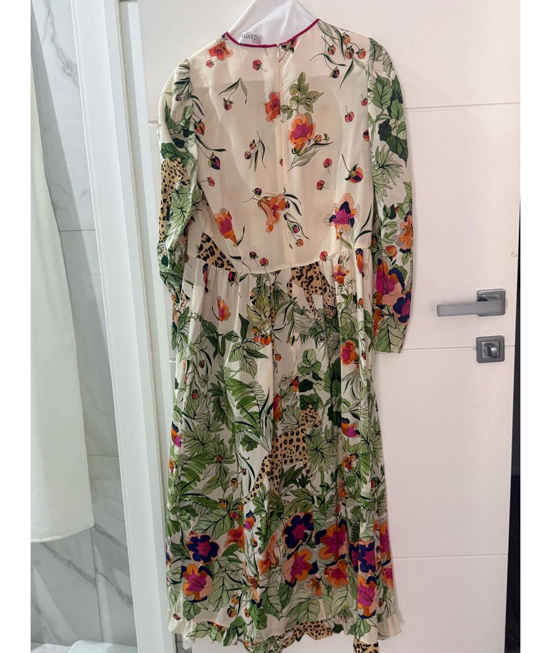 RED VALENTINO Белое шелковое повседневное платье, фото 3