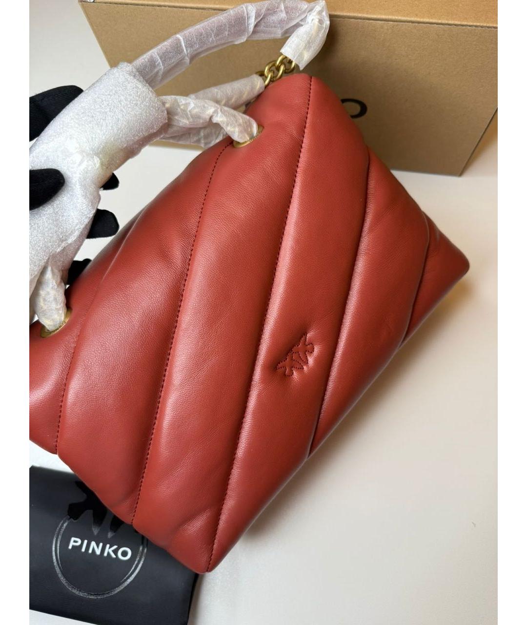 PINKO Красная кожаная сумка через плечо, фото 2