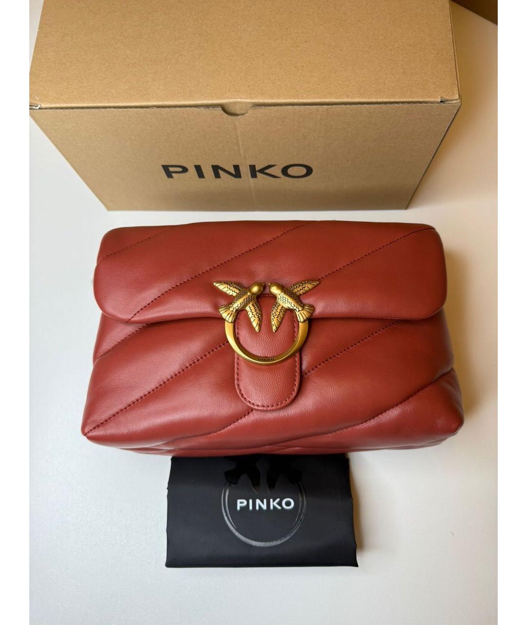 PINKO Красная кожаная сумка через плечо, фото 7