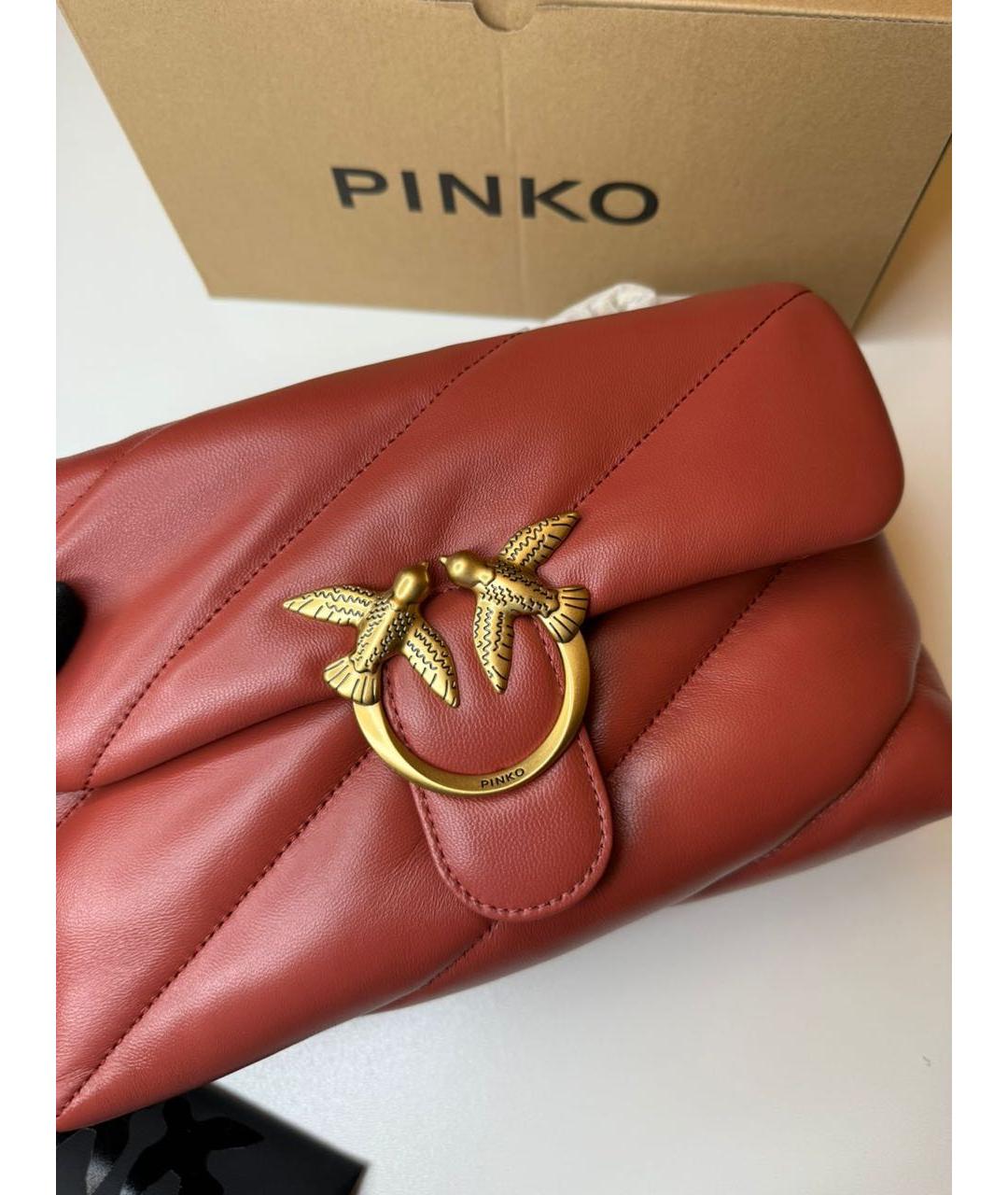 PINKO Красная кожаная сумка через плечо, фото 6