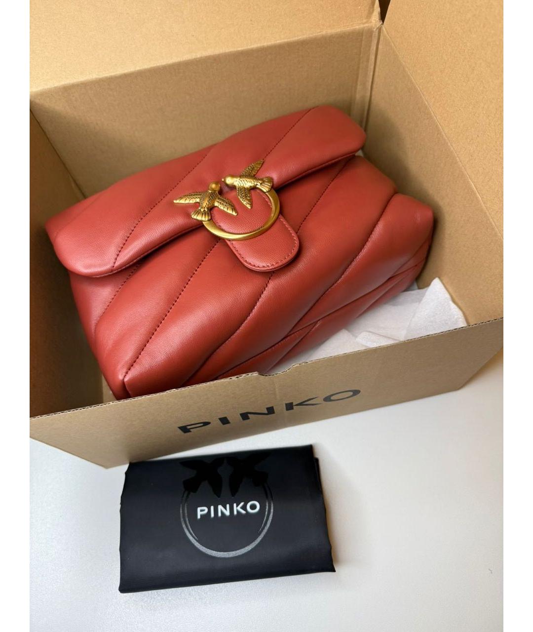 PINKO Красная кожаная сумка через плечо, фото 3