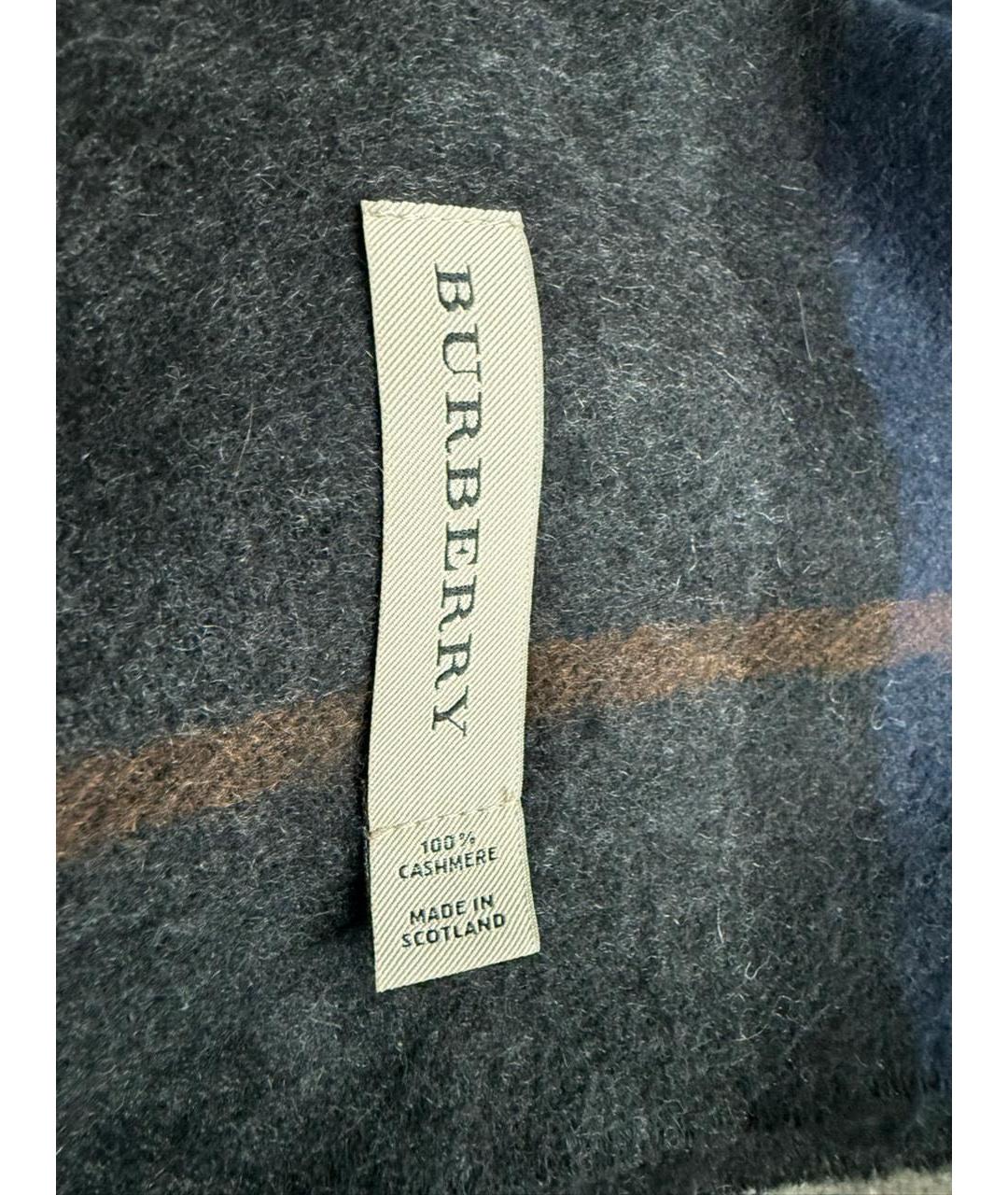 BURBERRY Темно-синий кашемировый шарф, фото 3