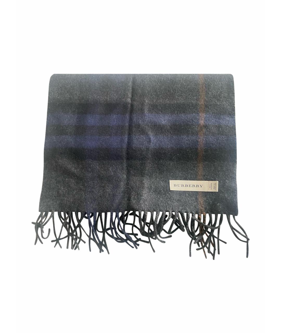 BURBERRY Темно-синий кашемировый шарф, фото 1