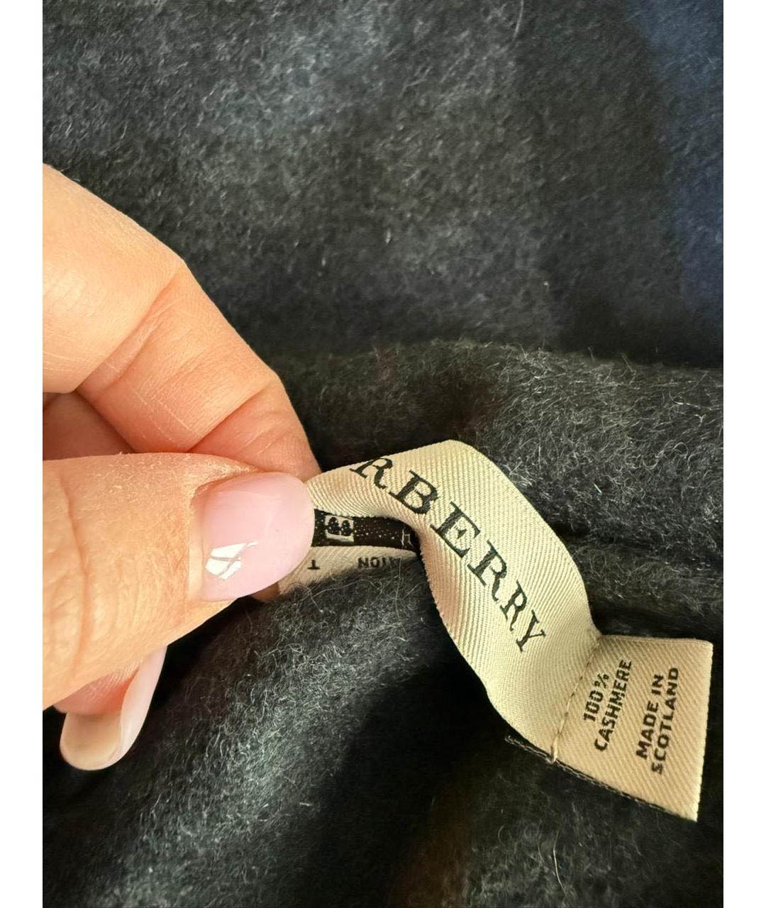 BURBERRY Темно-синий кашемировый шарф, фото 4