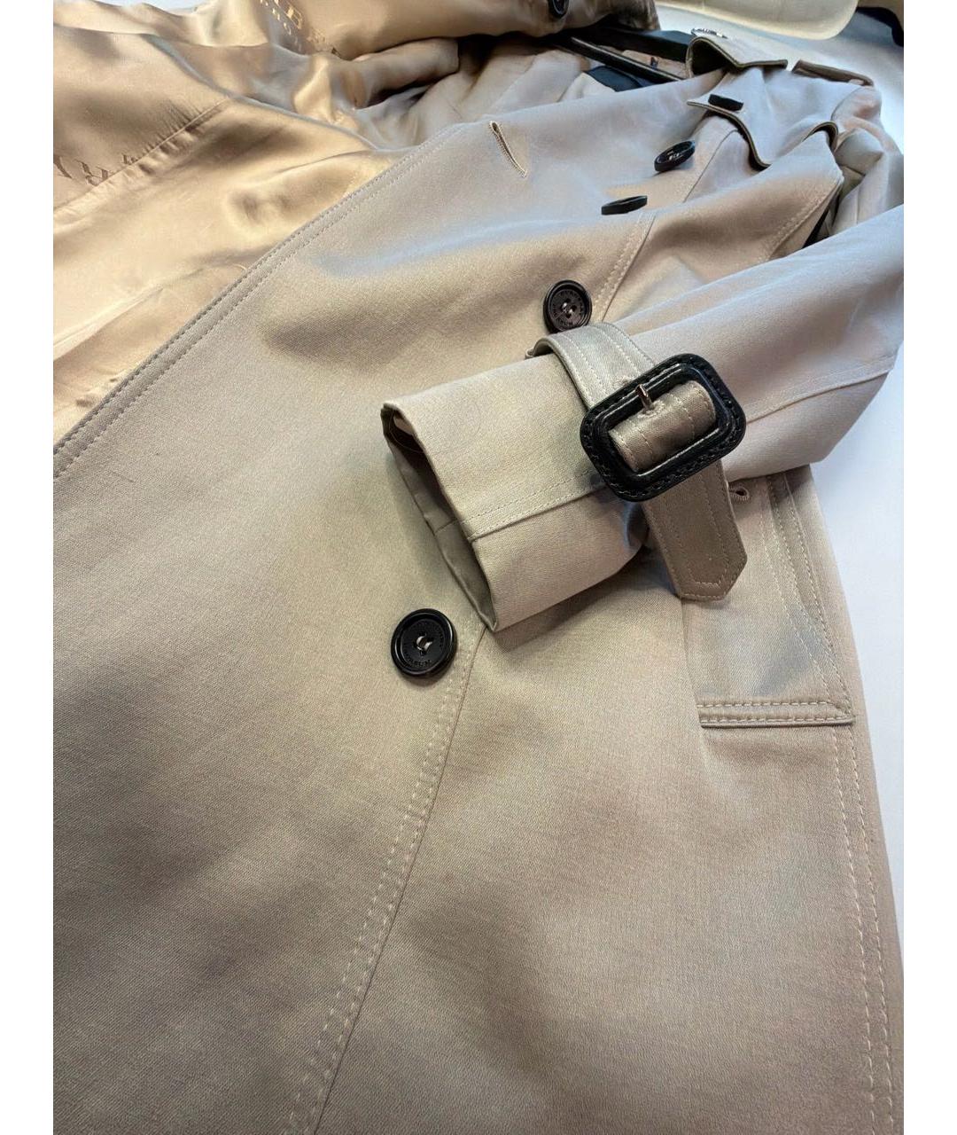 BURBERRY Бежевый хлопковый тренч/плащ, фото 4