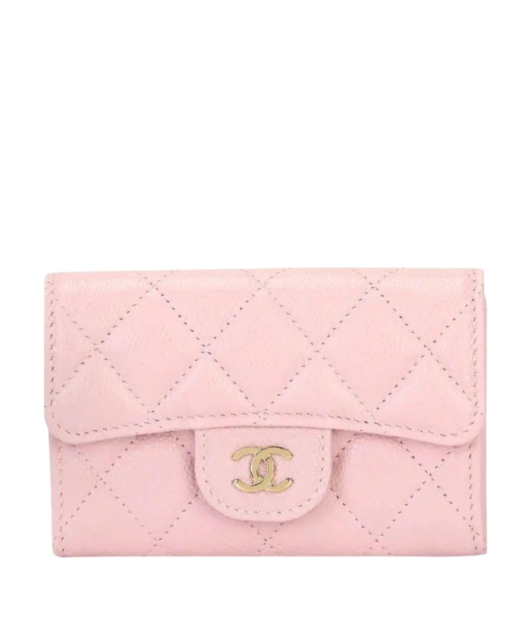 CHANEL Розовый кожаный кошелек, фото 1