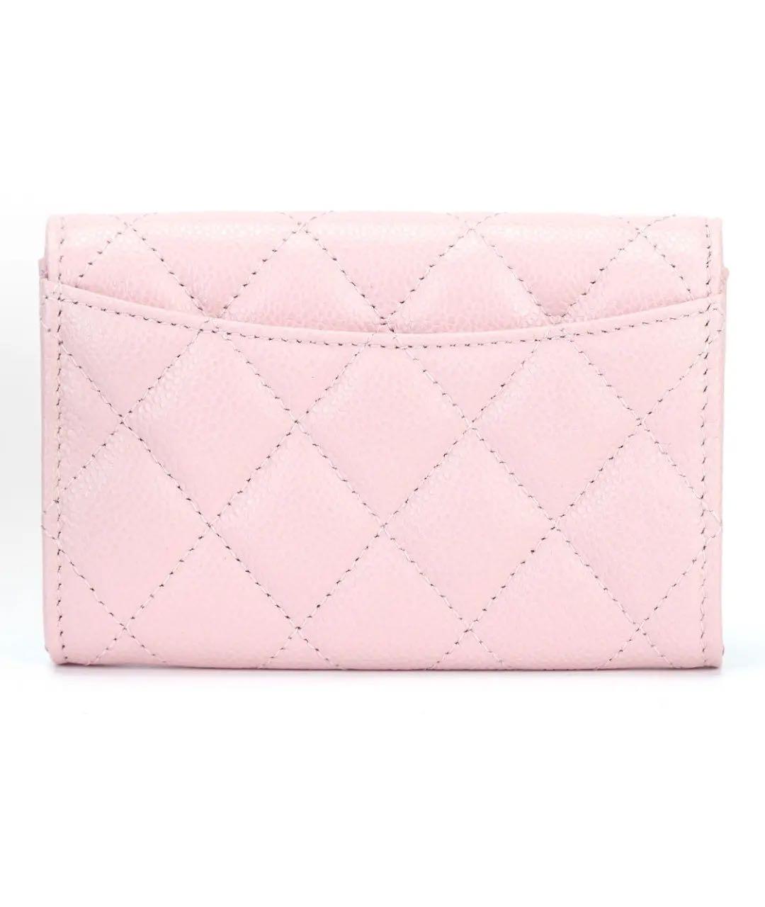 CHANEL Розовый кожаный кошелек, фото 2