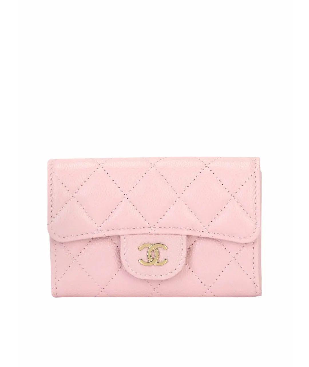 CHANEL Розовый кожаный кошелек, фото 5