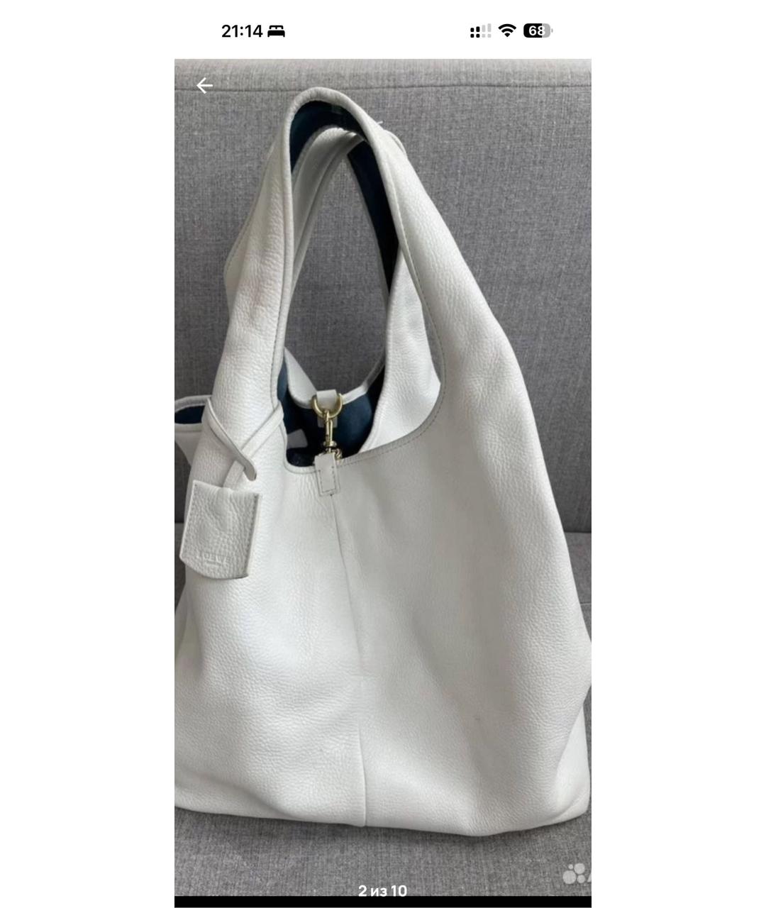 LOEWE Белая кожаная сумка тоут, фото 7
