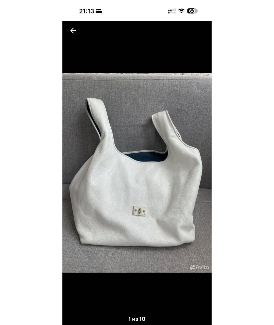 LOEWE Белая кожаная сумка тоут, фото 8