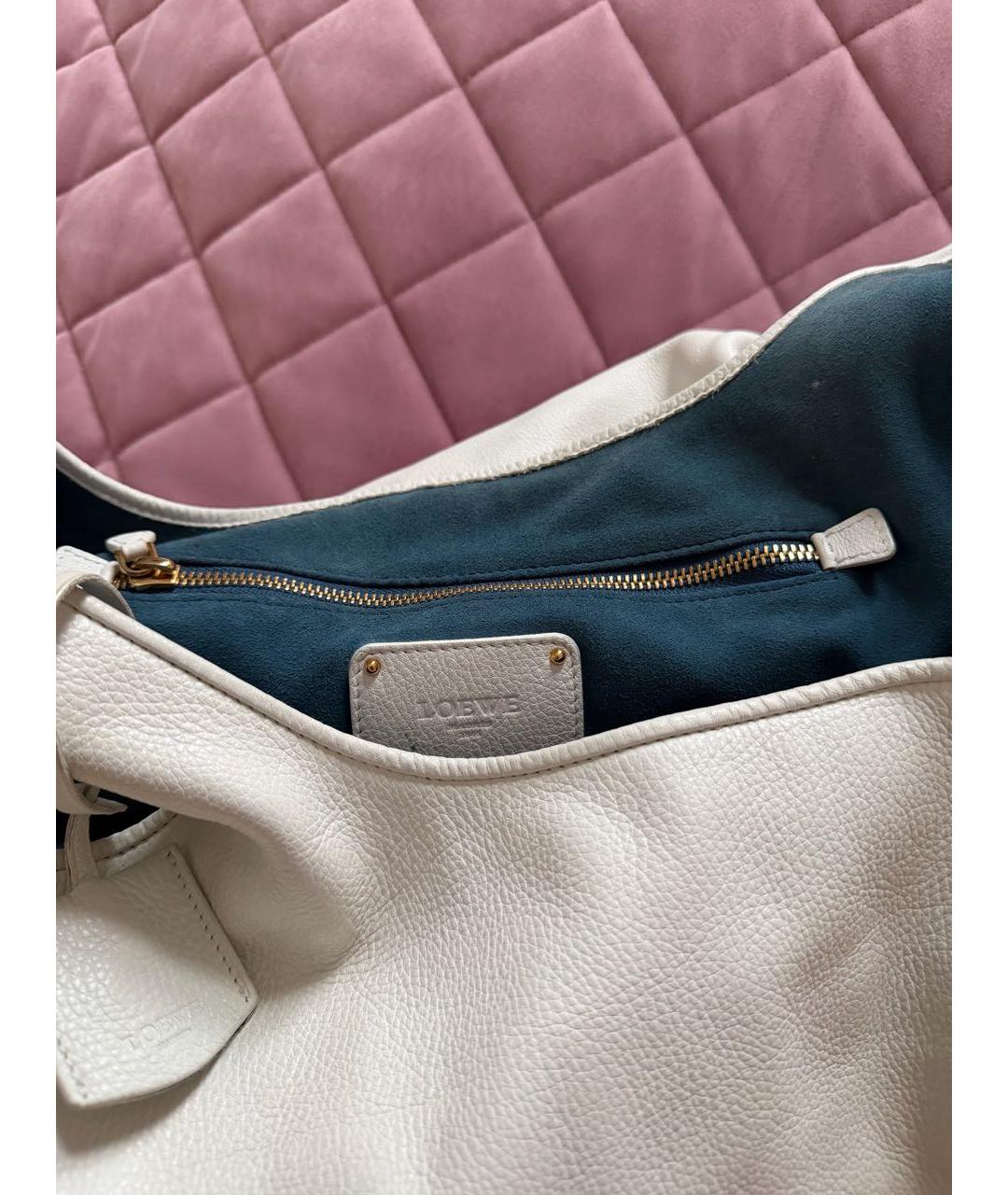 LOEWE Белая кожаная сумка тоут, фото 5