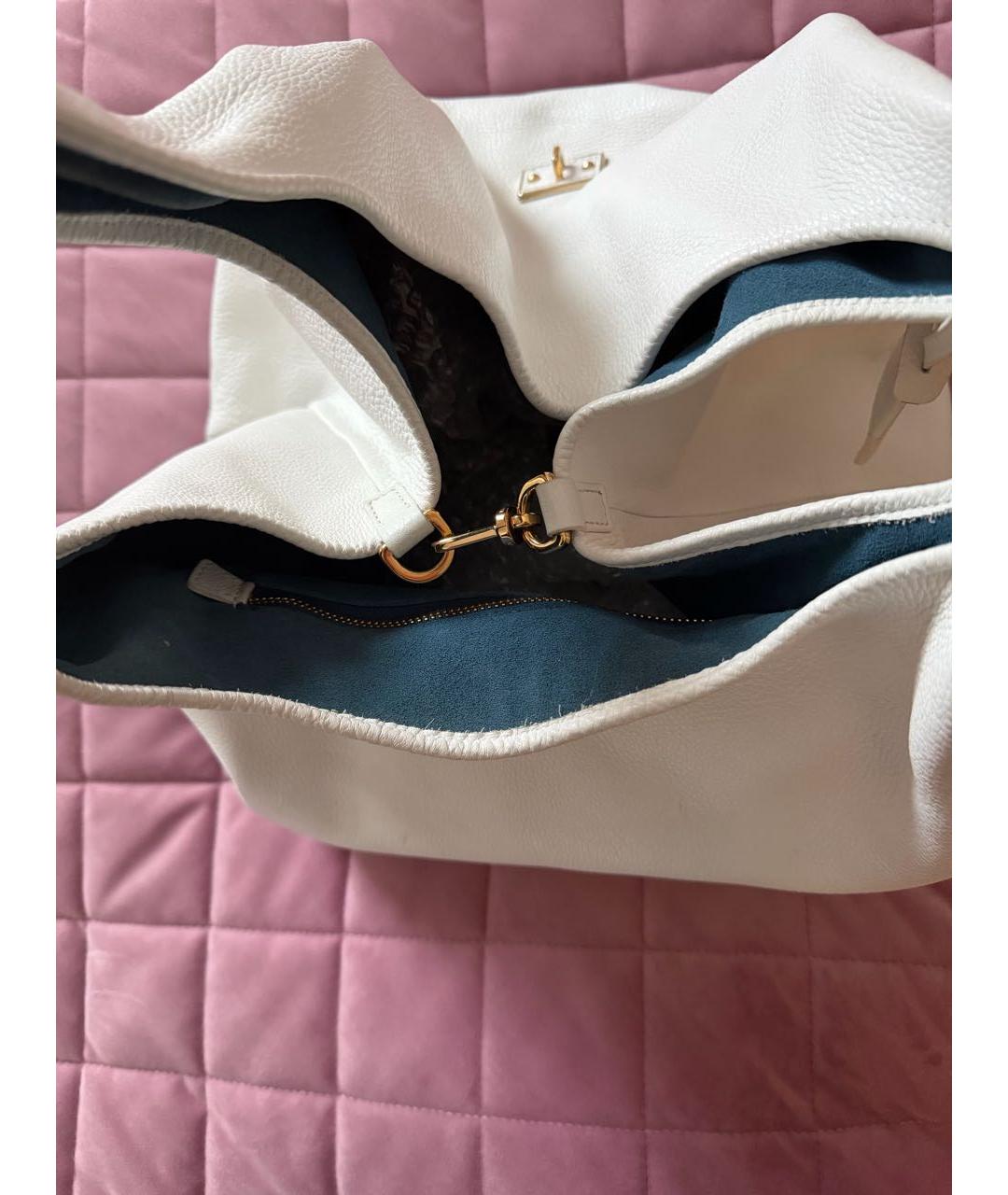 LOEWE Белая кожаная сумка тоут, фото 4