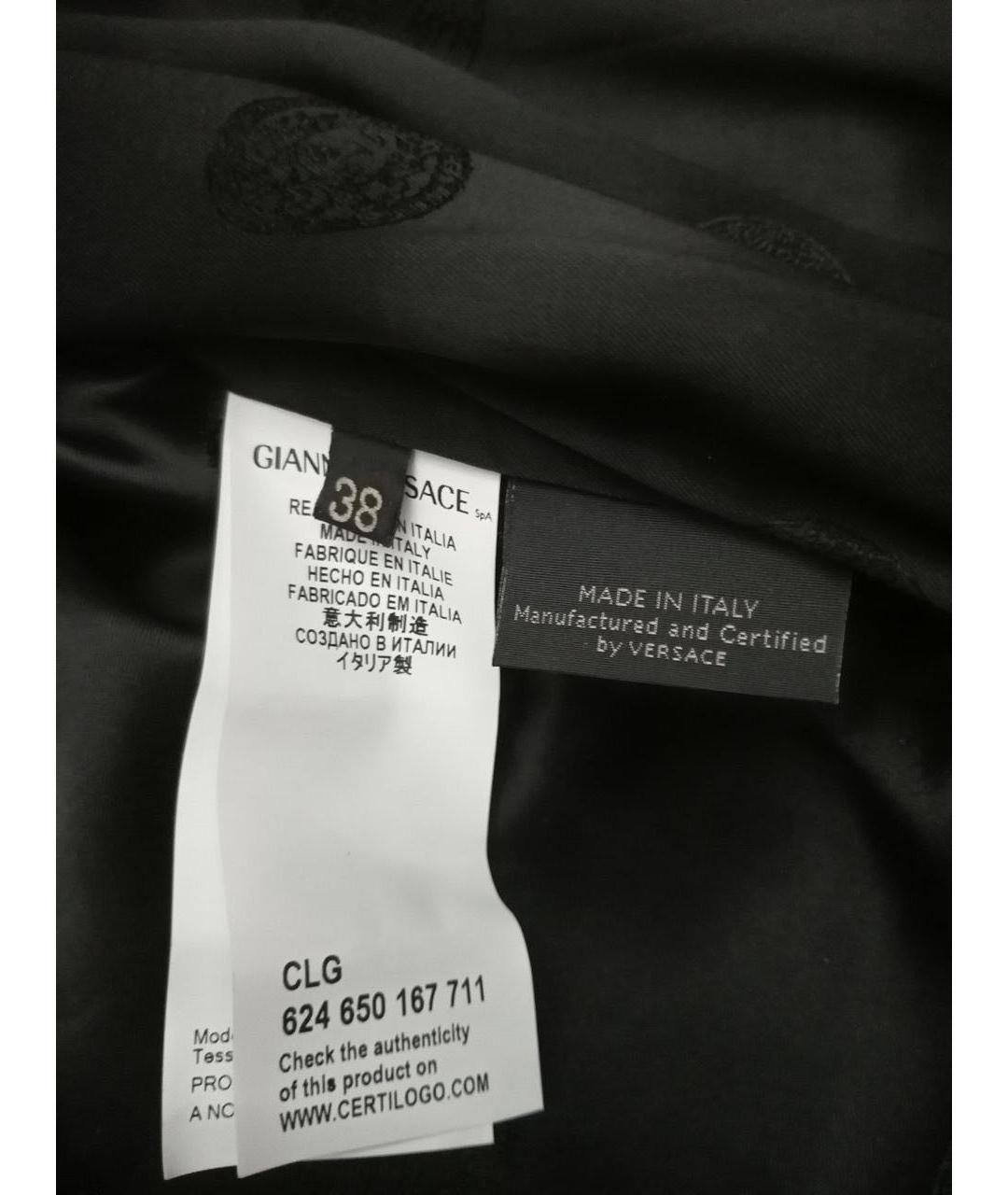 VERSACE Черное креповое повседневное платье, фото 5